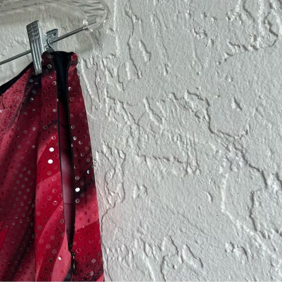CACHE Pants Women 4 Vintage Y2K Disco Flare Size Zip USA Red Sequin - Picture 5 of 9